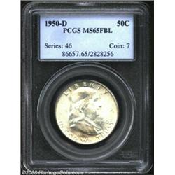 1950-D 50C MS65 Full Bell Lines PCGS. Just a bit of light toning floats over the well-defined and cl
