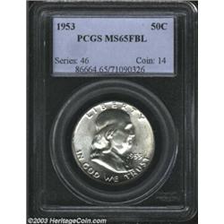 1953 50C MS65 Full Bell Lines PCGS. Highly lustrous with satiny, brilliant surfaces, which have a gr