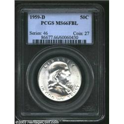 1959-D 50C MS66 Full Bell Lines PCGS. This is a radiant Gem, fully brilliant and glowing with satiny