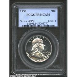 1950 50C PR64 Cameo PCGS. The cameo contrast is bold and attractive, and the strike is full in all a