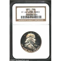 1951 50C PR64 Deep Cameo NGC. A gorgeous black and white coin, fully struck and problem-free. Richly