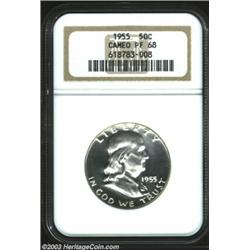 1955 50C PR68 Cameo NGC. Clean with nice contrast that is especially strong on the obverse. Generall