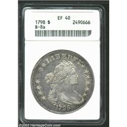 1798 S$1 Large Eagle XF40 ANACS. B-8a, BB-125. The so-called "Misoriented Star Reverse." This variet