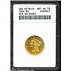 Image 1 : 1854 $5--Sea Salvaged--ANACS. Unc Details, Net AU50. A well struck Half Eagle that has the unnatural