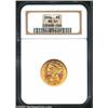 Image 1 : 1854 $5 MS61 NGC. Even though 160,675 pieces were struck of the 1854, it is considerably scarcer tha