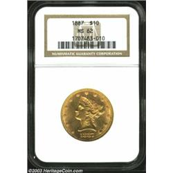 1887 $10 MS62 NGC. The eagle's right (facing) claw has minor weakness of strike, but the devices are