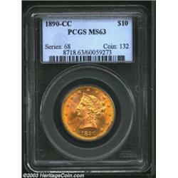 1890-CC $10 MS63 PCGS. Winter 1-A, the only known dies. The 1890-CC, 1891-CC, and 1892-CC are the on
