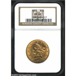 1895 $10 MS62 NGC. A boldly struck piece that has strong cartwheel luster and only lightly abraded f