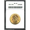 Image 1 : 1901 $10 MS63 ANACS. A sharply struck and bright Eagle that has imposing luster and a few unimportan
