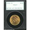 Image 1 : 1901-S $10 MS63 PCGS. Fully struck throughout with lovely reddish-gold and lilac coloration interspe