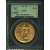 Image 1 : 1907 $20 Arabic Numerals MS62 PCGS. Lustrous and well struck with a few small abrasions scattered ov