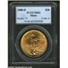 Image 1 : 1908-D $20 Motto MS62 PCGS. Well struck with a slight accent of reddish patina in the fields. A scar