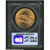 Image 2 : 1908-D $20 Motto MS62 PCGS. Well struck with a slight accent of reddish patina in the fields. A scar