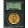 Image 1 : 1910 $20 MS64 PCGS. Soft, frosted mint luster covers both sides of this attractive near-Gem example.