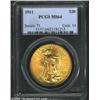 Image 1 : 1911 $20 MS64 PCGS. A long overlooked P-mint issue in better Mint State grades, that despite a limit