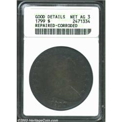 1799 S$1--Repaired, Corroded--ANACS. Good Details, Net AG3. Tentatively attributed as B-14, BB-167,.