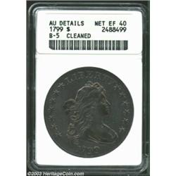1799 S$1--Cleaned--ANACS. AU Details, Net XF40. B-5, BB-157, R.2. The obverse die for this variety w