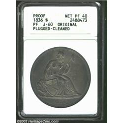 1836 PS$1 Name on Base, Judd-60 Original, Pollock-65, R.2-3--Plugged, Cleaned--ANACS. Net PR40. Die.