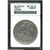 Image 1 : 1860 S$1--Cleaned--ANACS. AU Details, Net XF45. The cleaning has left the surfaces dull and hairline