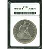 Image 1 : 1870-CC S$1 VF30 ANACS. Perhaps 250-300 pieces exist in all grades out of the 11,758 pieces struck i
