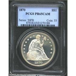 1870 S$1 PR65 Cameo PCGS. The 1870 (416,000 pieces produced) may be one of the more common Seated Do