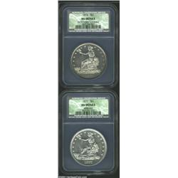 1874 T$1 AU Details, Improperly Cleaned, NCS, the surfaces are overall bold in detail with scattered