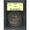 Image 1 : 1876 T$1 MS64 PCGS. Type I Obverse / Type II Reverse. An extraordinarily bold strike that is draped.