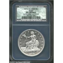 1876-CC S$1 Doubled Die Reverse AU Details, Improperly Cleaned, NCS. FS-014. Type One Obverse and Re