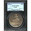 Image 1 : 1878-S T$1 MS64 PCGS. A terrific strike for this heavily minted S-mint Trade Dollar beneath a coatin