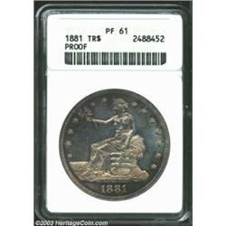 1881 T$1 PR61 ANACS. Even though a lower grade example, this coin still retains deep reflectivity in