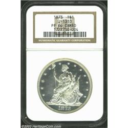 1873 T$1 Trade Dollar, Judd-1310, Pollock-1453, R.4, PR64 Cameo NGC. A Trade dollar design that show