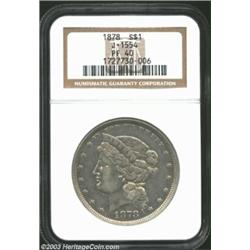 1878 S$1 Dollar, Judd-1554, Pollock-1733, 1737, 1741, R.6-7, PR40 NGC. The obverse design by William