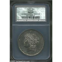 1878 S$1 Dollar, Judd-1556A, Pollock-1744, R.8--Environmental Damage--NCS Proof. The head of Liberty
