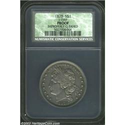 1878 S$1 Goloid Dollar, Judd-1557, Pollock-1749, R.(?)--Improperly Cleaned--Proof NCS. One of two ex