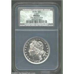 1878 S$1 Goloid Dollar, Judd-1557, Pollock-1749, Probable R.7, NCS Proof, Obverse Scratch. Liberty i
