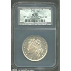1878 S$1 Goloid Metric Dollar, Judd-1563, Pollock-1754, R.6 (?)--Reverse Graffiti, Improperly Cleane