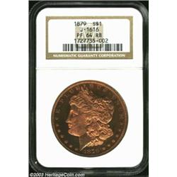 1879 S$1 Morgan Dollar, Judd-1616, Pollock-1812, R.6-7, PR64 Red and Brown NGC. The obverse depicts.