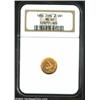 Image 1 : 1854 G$1 Type Two MS60 NGC. Sharply defined throughout with an overlay of light reddish patina. A fe