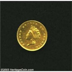 1855-D G$1 XF40 Ex: Jewelry, Polished Uncertified. Winter 7-I, the only known dies. The '55-D is the