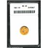 Image 1 : 1861 G$1 MS63 ANACS. A sharply impressed, Choice quality type candidate, the orange-gold surfaces ar