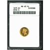 Image 1 : 1873 G$1 Open 3 MS63 Prooflike ANACS. Well struck aside from CA in AMERICA. The obverse has a few ve