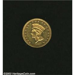 1875 G$1 AU55 Uncertified. The 1875 Gold Dollar boasts one of the lowest mintages (400 business stri