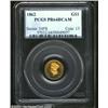 Image 1 : 1862 G$1 PR64 Deep Cameo PCGS. This 1860s proof issue seems to be somewhat undervalued in comparison