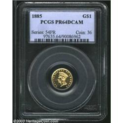 1885 G$1 PR64 Deep Cameo PCGS. As a low mintage issue, the business strike 1885 (11,156 pieces produ
