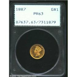 1887 G$1 PR63 PCGS. Both sides of this gleaming specimen, one of 1043 proofs struck, are overlaid in
