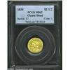 Image 1 : 1834 $2 1/2 Classic MS62 PCGS. McCloskey-C, R.6. Breen-6140. Large Head. A second and even finer exa