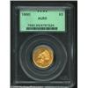 Image 1 : 1860 $3 AU55 PCGS. One of just 7,155 pieces produced, this green-gold coin is a lightly worn survivo