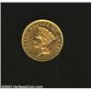Image 1 : 1873 $3 Closed 3 AU50 Hair Tooled Uncertified. Under a strong lens, short pinscratches emerge on the