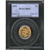 Image 1 : 1878 $3 MS61 PCGS. Sharply struck with bright yellow-gold and pink-gold color, with just a few too m