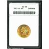Image 1 : 1891-CC $5 AU55 ANACS. A bright, fully lustrous, and ever-so-lightly circulated example of this endl